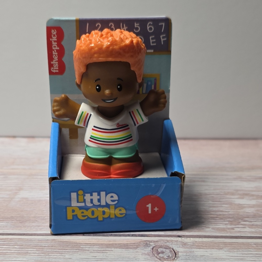 Fisher-Price Little People ARCHER African American Boy Orange Hair 2.5" Figure